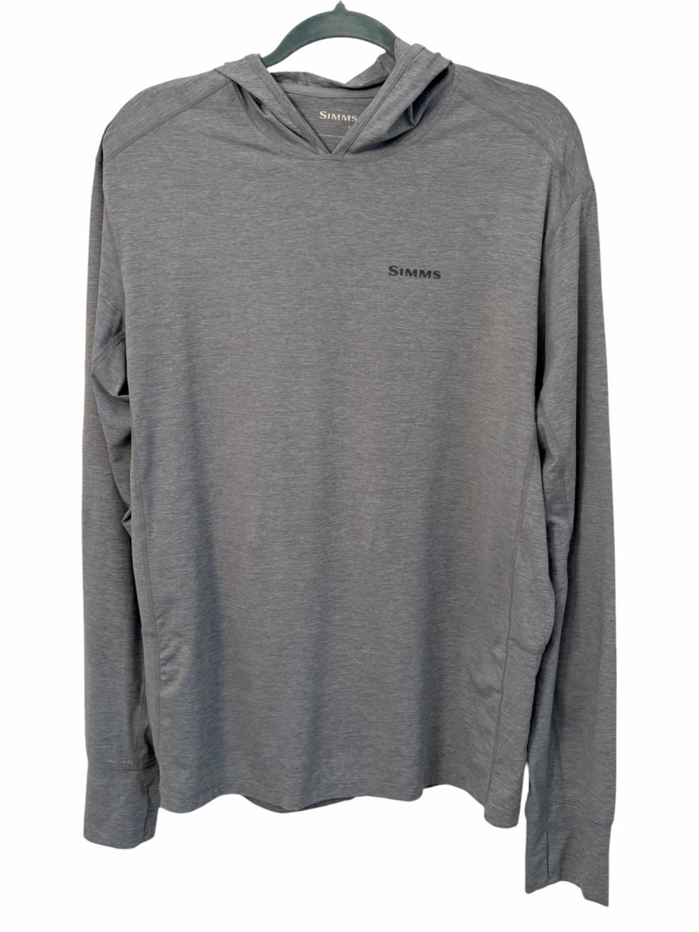 Simms Fishing Hoodie Like New Men’s  Gray Hooded Performance Shirt Size M